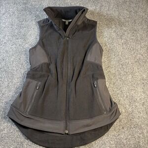 Athleta Women's Small Black Fleece Vest Full Zip Fleece Lined Pockets